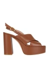 Bianca Di Woman Sandals Tan Size 11 Soft Leather In Brown