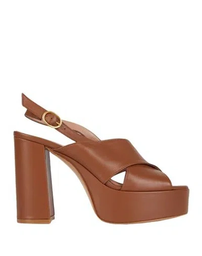 Bianca Di Woman Sandals Tan Size 11 Soft Leather In Brown
