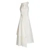 Bianca Popp Women's Asymmetrical High Collar Bareback Dress In White Cotton In White