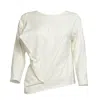 Bianca Popp Women's Asymmetrical T-shirt With Sleeves In White Cotton In White