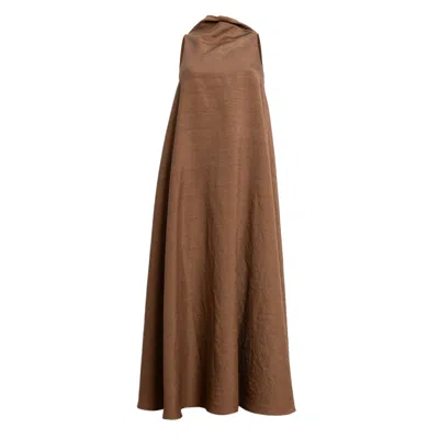 Bianca Popp Women's Bell Dress Long In Brown Rayon