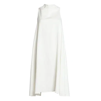 Bianca Popp Women's Bell Dress Midi In White Linen