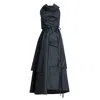 Bianca Popp Women's Black / Grey Asymmetrical Collar Bareback Dress In Dark Grey In Black/grey
