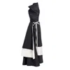 Bianca Popp Women's Black / White Asymmetrical High Collar Bareback Dress In Black And White Taffeta In Black/white