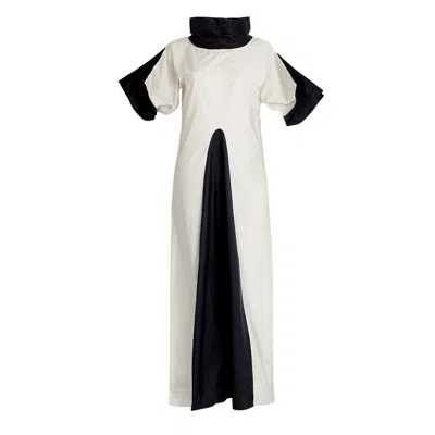 Bianca Popp Women's Black / White Space Nun Dress In Black And White Taffeta In Black/white