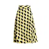 Bianca Popp Women's Black / Yellow Wrapped Skirt In Yellow And Black Dots In Yellow