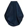 Bianca Popp Women's Blue Balloon Skirt In Navy Taffeta In Blue