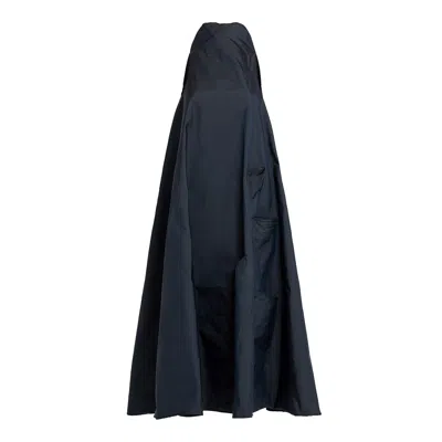 Bianca Popp Women's Blue / Black Many Pockets Dress In Navy Taffeta In Blue/black