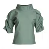 Bianca Popp Women's Blue / Neutrals Puff Blousewith Collar In Cloudy Sky In Blue