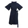 Bianca Popp Women's Blue Nunnery Dress In Navy Taffeta In Blue