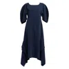 Bianca Popp Women's Blue Puff Dress With Flaps In Navy In Blue