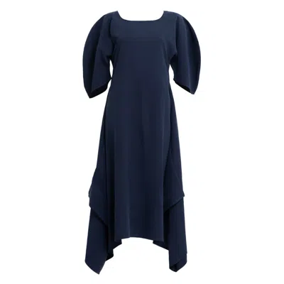 Bianca Popp Women's Blue Puff Dress With Flaps In Navy