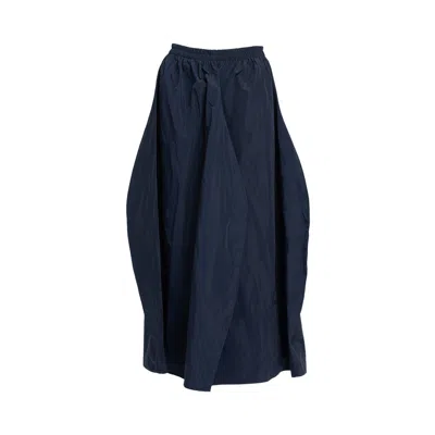 Bianca Popp Women's Blue Tulip Skirt In Navy Taffeta