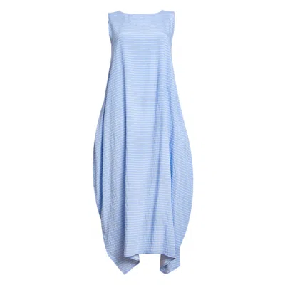 Bianca Popp Women's Blue / White Semiballoon Dress In Blue With White Stripes