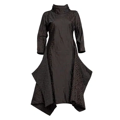 Bianca Popp Women's Brown / Black Many Angles Dress In Brown Taffeta With Black Print In Brown/black