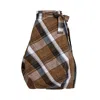 Bianca Popp Women's Brown / Grey / White Wrapped Skirt In Brown Tartan In Brown/grey/white