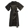 Bianca Popp Women's Brown / Silver Nunnery Dress In Brown Taffeta With Silver Stripes In Brown/silver