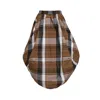 Bianca Popp Women's Brown / White / Grey Balloon Skirt In Brown Tartan Taffeta In Brown/white/grey