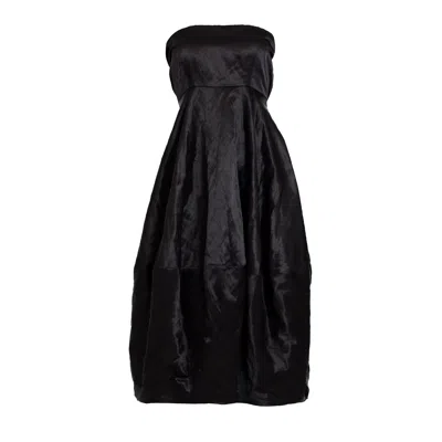 Bianca Popp Women's Gifted Dress With Back Ribbon In Black Taffeta