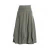 Bianca Popp Women's Green / Grey Wrapped Skirt In Sage Green Viscose In Multi