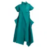 Bianca Popp Women's Halves Dress With Shoulder Ribbon In Green Taffeta In Green