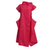 Bianca Popp Women's Halves Dress With Shoulder Ribbon In Pink Taffeta In Red