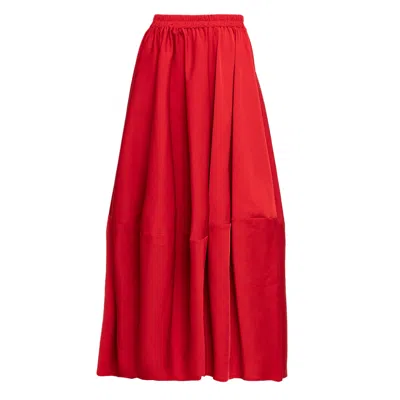Bianca Popp Women's Imperial Skirt In Red Shiny Cotton