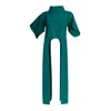 Bianca Popp Women's Long Sides Top In Green Taffeta In Green