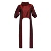 Bianca Popp Women's Long Sides Top In Red Taffeta In Red