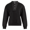 Bianca Popp Women's Louise Button-detail Sweatshirt In Black Cotton In Black