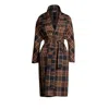 Bianca Popp Women's Neutrals / Black Midi Trench In Brown Tartan Taffeta In Black