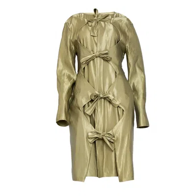 Bianca Popp Women's Neutrals Many Ribbons Trench In Bright Ecru Viscose In Beige