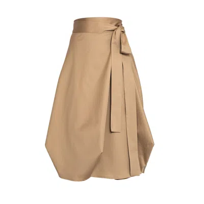 Bianca Popp Women's Neutrals Wrapped Skirt In Beige Cotton