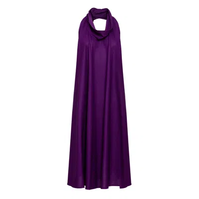 Bianca Popp Women's Pink / Purple Bareback Dress In Purple Linen In Pink/purple