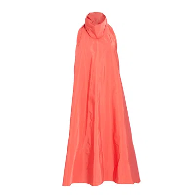 Bianca Popp Women's Pink / Purple Bareback Dress With High Collar In Pink Taffeta In Pink/purple