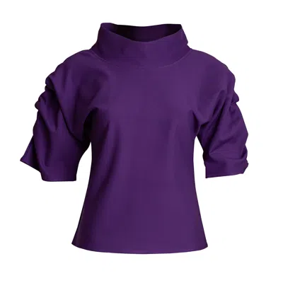 Bianca Popp Women's Pink / Purple Puff Blouse With Collar In Purple In Pink/purple