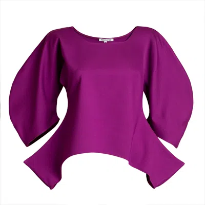 Bianca Popp Women's Pink / Purple Puff Blouse With Flaps In Neon Purple In Pink/purple