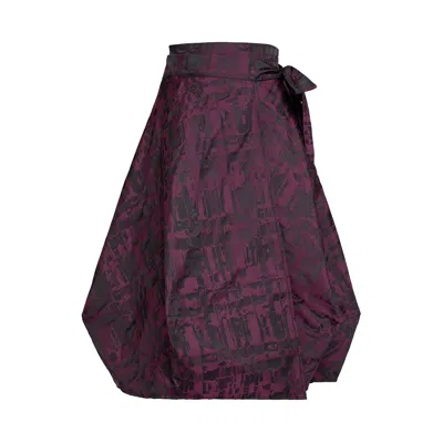 Bianca Popp Women's Pink / Purple Wrapped Skirt In Purple Patch Taffeta In Pink/purple