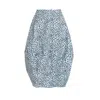 Bianca Popp Women's Pocal Skirt In White Denim With Small Flowers In White