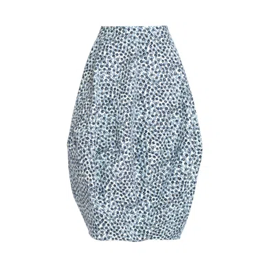 Bianca Popp Women's Pocal Skirt In White Denim With Small Flowers