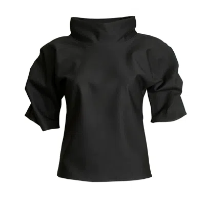 Bianca Popp Women's Puff Blouse With Collar In Black