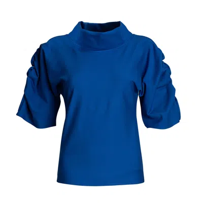 Bianca Popp Women's Puff Blouse With Collar In Blue