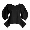 Bianca Popp Women's Puff Blouse With Flaps In Black In Black