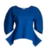 Bianca Popp Women's Puff Blouse With Flaps In Blue In Blue