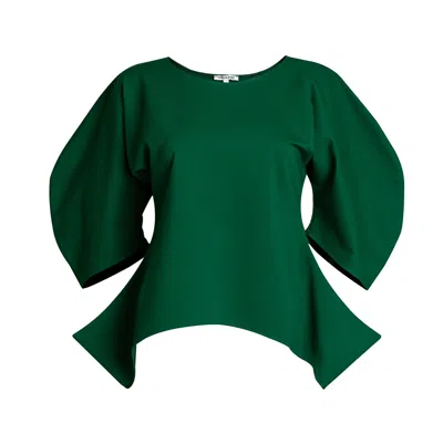Bianca Popp Women's Puff Blouse With Flaps In Green