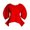 Bianca Popp Women's Puff Blouse With Flaps In Red In Red