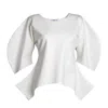 Bianca Popp Women's Puff Blouse With Flaps In White In White