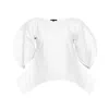 Bianca Popp Women's Puff Blouse With Flaps In White Cotton In White