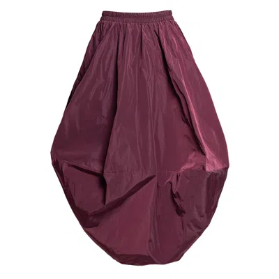 Bianca Popp Women's Purple Balloon Skirt In Bordeaux Taffeta