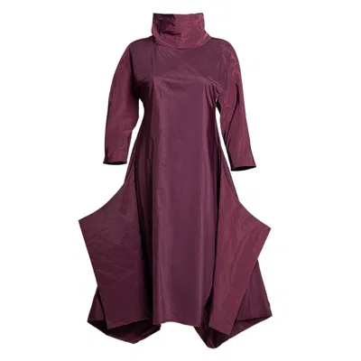 Bianca Popp Women's Purple Many Angles Dress In Bordeaux Taffeta